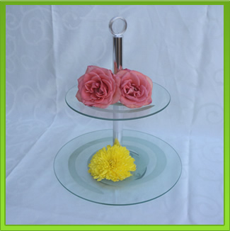 Glass 2-Tier Cake Stand for Hire