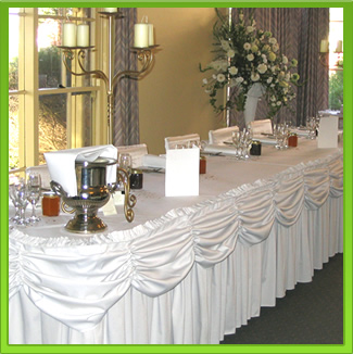 White Scollop Main Table Draping
